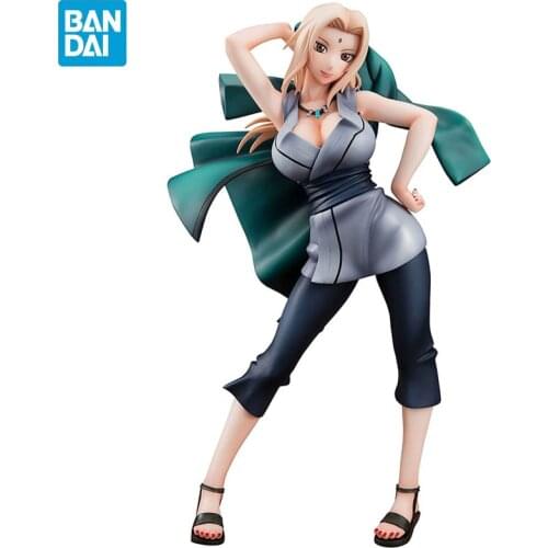 Original BANDAI MegaHouse Naruto Gals Tsunade 20cm Beauty Japan Anime Collection Figurine PVC Action Figure Model Gift Kids Toys
