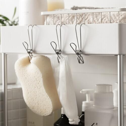 Stainless Steel Hanging Clip Clothes Pegs Laundry Hanging Pins Windproof Clips Household Storage Hooks Holder Clothespin Hangers