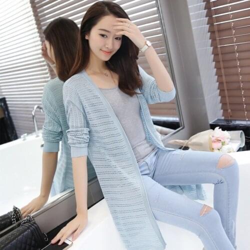 Poncho Real Sweater Ohclothing 2019 Spring And Summer Knitted Self-cultivation Long Paragraph No Buckle Cardigan F1699