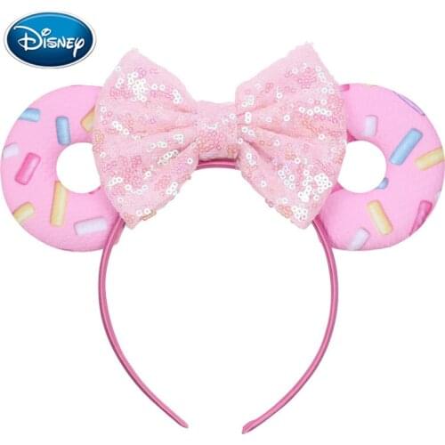 Disney 3.3" Mouse Ears Headband New Arrival Glitter Sequins Donut Cute Spring Hair bands For Women Girls Hair Accessories