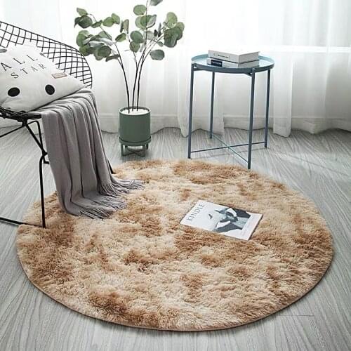 Fluffy Round Rug Carpets for Living Room Decor Faux Fur Rugs Kids Room Long Plush Rugs for Bedroom Shaggy Area Rug Modern Mats