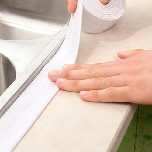 PVC Waterproof Wall Sticker Self Adhesive Sink Stove Crack Strip Kitchen Bathroom Bathtub Corner Sealant Tape Waterproof
