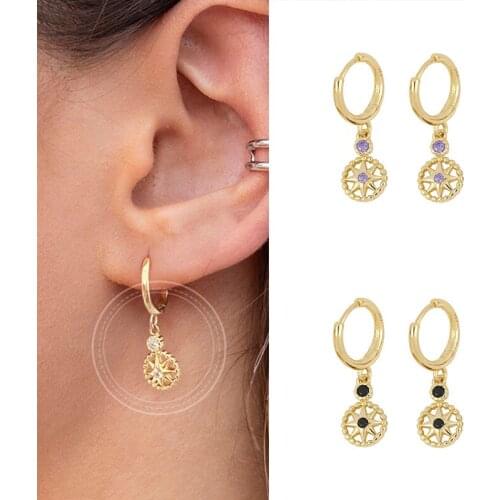 925 Silver Ear Buckle Design Crystal Accessories Hoop Earrings Bohemian Womens Hanging Buckle Earrings Wedding Pendant Jewelry