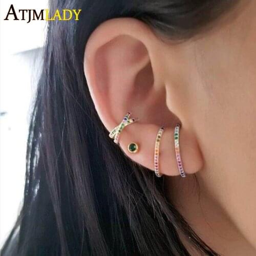 Pendientes Brincos New Delicate Color Cz Earrings Fashion 100% 925 Sterling Jewelry Micro Pave Bar Multi Rainbow Girl Earring