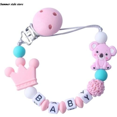 DIY Silicone Baby Pacifier Clips Funny Pacifier Chain Koala Holder For Baby Shower Gift BPA Free