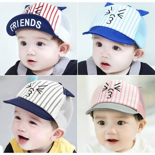Cute Baby Boy Cap Cartoon Cat Baby Baseball Cap Spring Summer Children Cotton Sun Hat Toddler Girl Outdoor Visor Hats 2021 New
