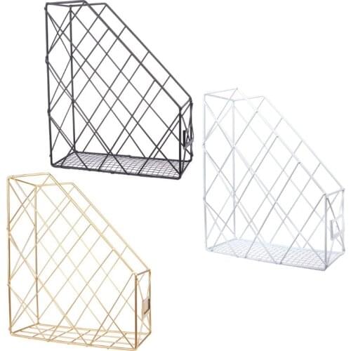 Modern Desktop Book Storage Rack Iron Bookshelf Organizer Shelf Display Decor