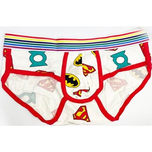 AIIOU Cotton Men Underwear Sexy Lingerie Cartoon Print Briefs Comfortable Shorts Breathable Male Panties Slip Homme