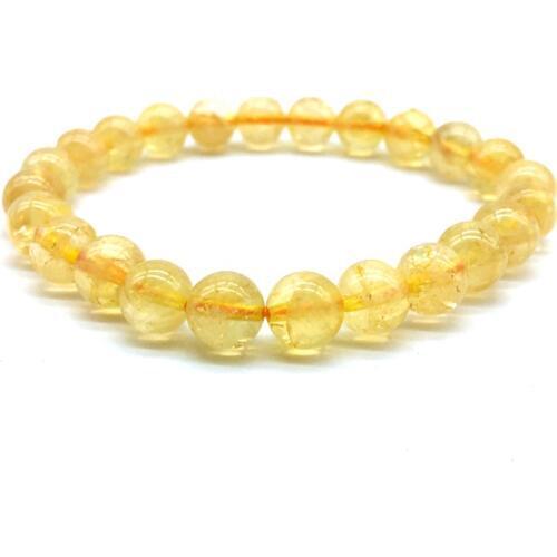 High Quality Natural Yellow Citrines Bead Bracelet 6 mm 8 mm 10 mm Elastic Bangle Woman Jewelry Gift Drop Shipping