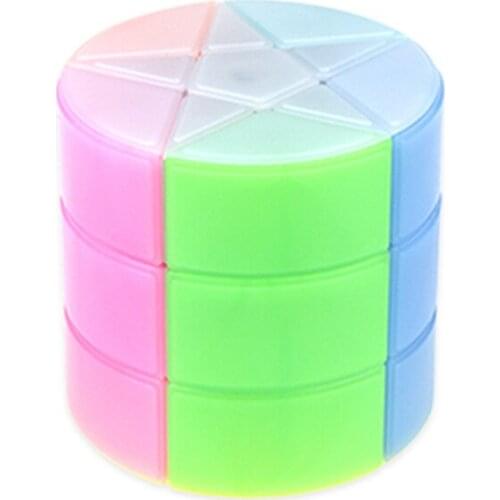 YJ Yongjun 3x3 Rainbow Cylinder Magic Cube Puzzle 3x3x3 Cubo Magico Educational Toys For Students 7 Colorful Star Octagon
