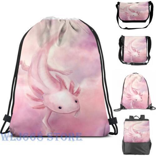 Funny graphic print shoulder Bags women Axolotl Single shoulder backpack travel for men Gym Bag