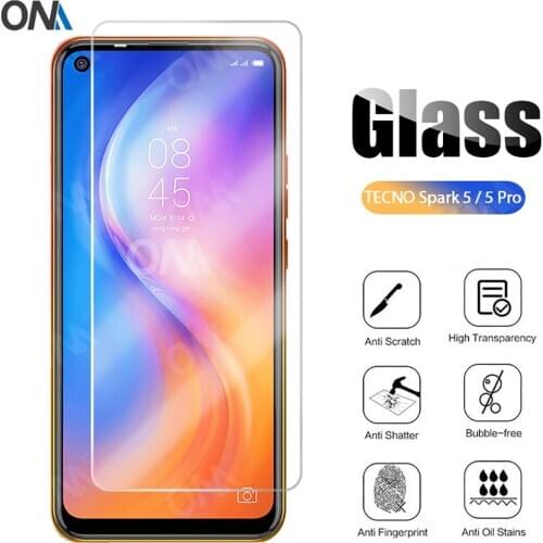 Tempered Glass For TECNO Spark 5 Screen Protector For TECNO Spark 5 Pro Protective Glass Film