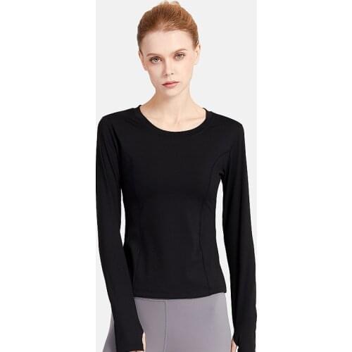 Black Purple Pink Blue Round Neck Long Sleeve Shirts for Women Mesh Breathable Running Gym Indoor Sport Cloth 2021 Fashion Style