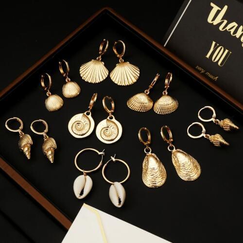 ZOSHI Elegant Shell Alloy Drop Earrings ZA Cute Chic Statement Dangle Earrings for Women Wedding Party Gifts Irregular Jewelry