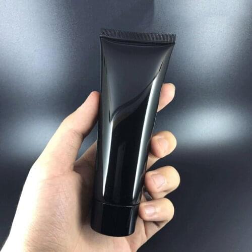 20-200ml Black Plastic Soft Bottle Empty Cosmetic Facial Cleanser Eye Cream Squeeze Tube Hand Lotion Lip Balm Packing Bottles