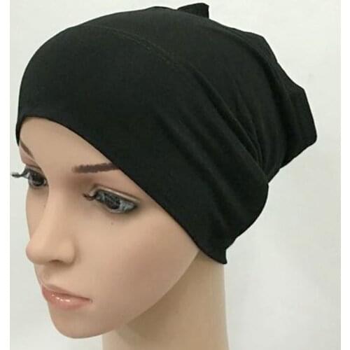 2021 Soft Modal Inner Hijab Caps Muslim Stretch Turban Cap Islamic Underscarf Bonnet Hat Female Headband Turbante Mujer