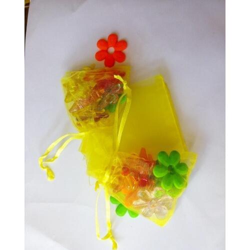 300pcs yellow organza gift bags 7x9 party bags for women event wedding Drawstring bag Jewelry Display Bag Pouch diy accessories