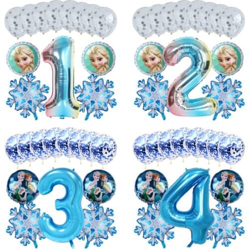 32 inch Number elsa Disney Frozen princess helium balloons latex balls Baby shower birthday party decorations kids toys ladybug