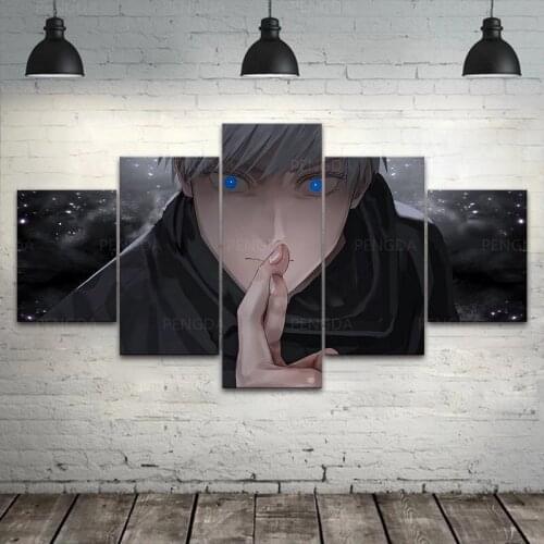 5 Pieces Jujutsu Kaisen Paintings Modular Wall Prints Art Pictures Japanese Cartoons Canvas Poster Living Room Home Decor