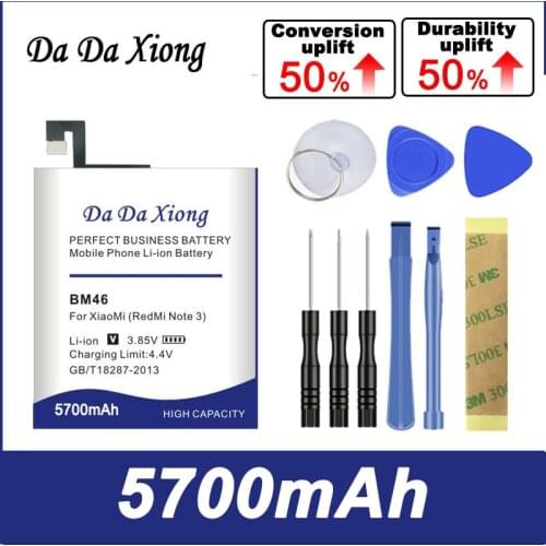 Da Da Xiong 5400mAh BM46 Battery for Xiaomi Redmi Note 3 Xiao mi Hongmi note 3 Pro