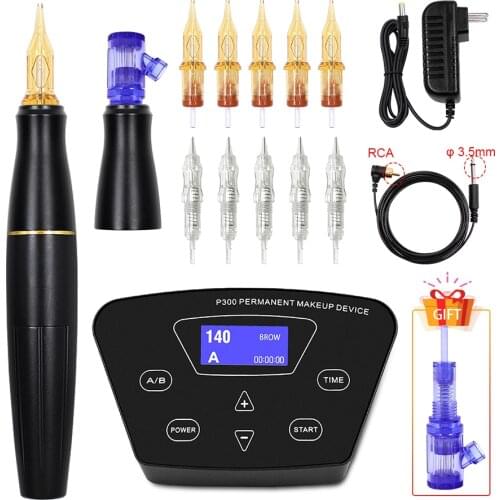 Rotary Tattoo Machine Pen Set Tattoo Kit Permanent Makeup Machine Eyebrow Tattoo Pen Gun Machine PMU Machine Pen