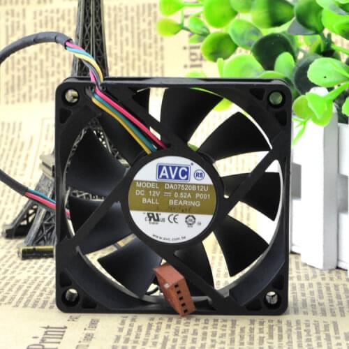 AVC DA07520B12U 7520 DC 12V 0.52A 4-Wires tempreture PWM Speed control computer cpu cooling fan