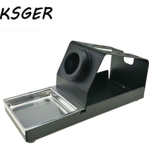 KSGER 907 Metal Soldering Handle Stand Holder With A Square Sponge Carrier Platform Holder