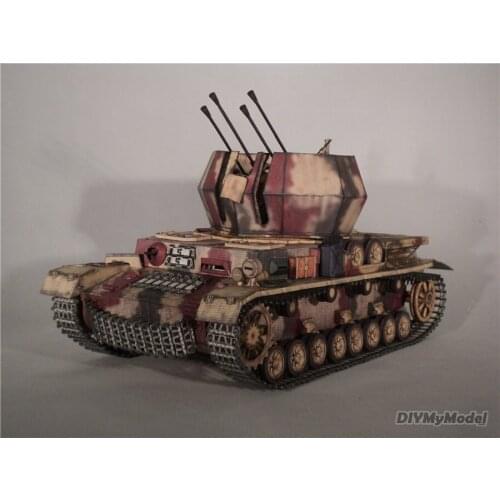 DIYMyModeI German hurricane air defense vehicle DIY Handcraft Paper Model KIT Handmade Toy Puzzles Gift Movie prop