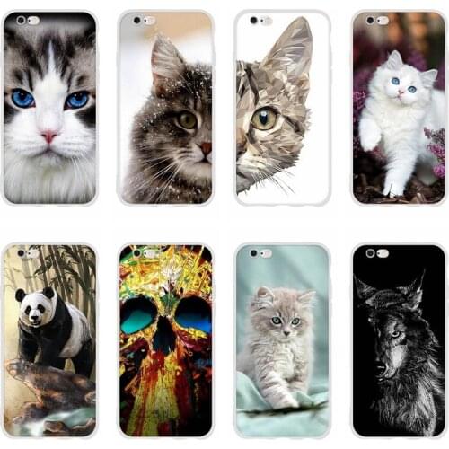 For Apple iPhone 5 5s SE 6 Case Soft Silicone Cover For iPhone 6 6s Cover Cat Printed Phone Case For Coque iPhone 5 6 Funda Case