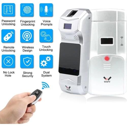 WAFU 011A Door Lock Tuya Wifi Smart Lock Bluetooth Password Fingerprint Locks Deadbolt intelligent Home Touch Keyless Door Lock