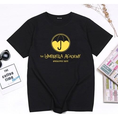 The Umbrella Academy Letters Print T Shirt Women/Men Cartoon Tops Summer Hot Sale Graphic Tee Cotton Camisetas Ropa Mujer