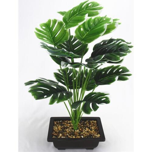 49cm 18Heads Artificial Green Monstera Leaves Home Garden Living Room Bedroom Decoration Fake Plants