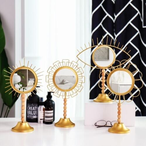 Children room Handmade Nordic Geometric Eye Flower round wall mirror Iron Art Hooks home decoration accessories nursery decor