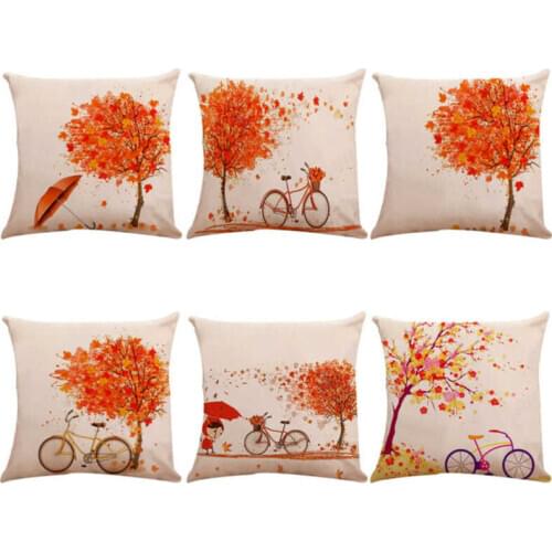 Thanksgiving Day Cushion Closure Case Square Romantic Cover Pillow Pillowcase Zipper Toss Hidden
