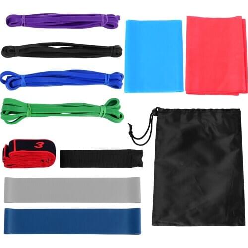 11pcs Resistance Bands Set Workout Exercise Loop Bands Yoga Stretch Strap Home Gym Equipment Pilates Yoga Accessories
