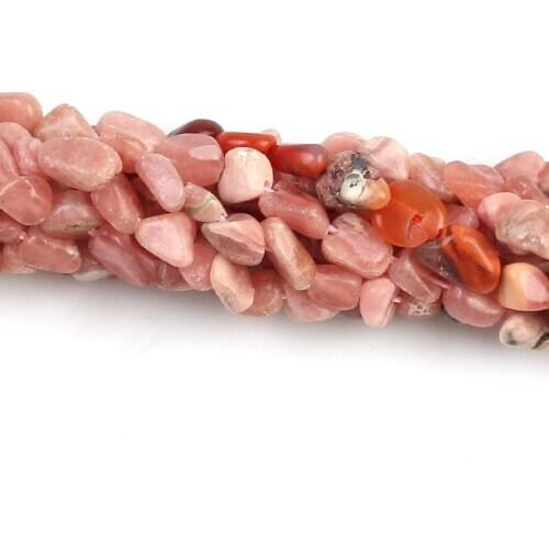 Natural Argentine Red Oval Shape Gravel Stone Beads Loose Beads 5*8mm For Jewelry Making DIY Necklace Bracelet Accessories
