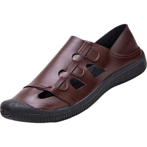 2021 Summer New British Style Mens Sandals Breathable Gladiator Fashion Solid Colors Shallow Flat Shoes Comfortable for Daily