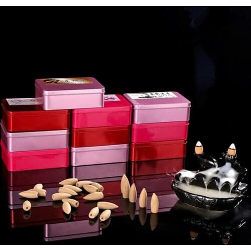Wholesale Natural Tower Backflow Incense Cones 56pcs/Box Hollow Buddhism Smoke Cones Lavender Jasmine Sandalwood Aromatherapy