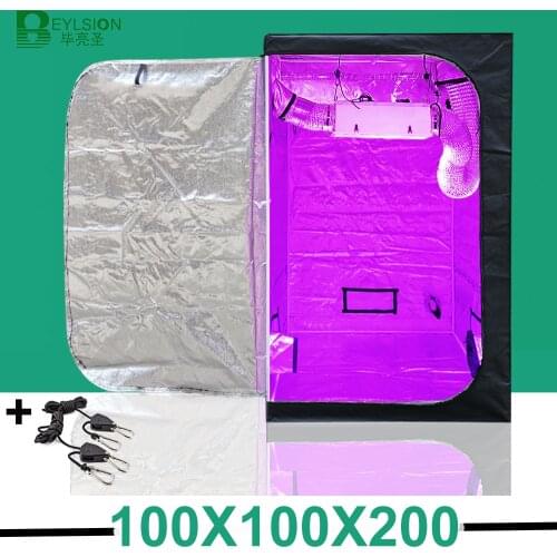 BEYLSION Reflective Mylar Grow Tent 600D 100x100x200CM Growing Tent Indoor Room Box For Plants Grow Kit With Ropes