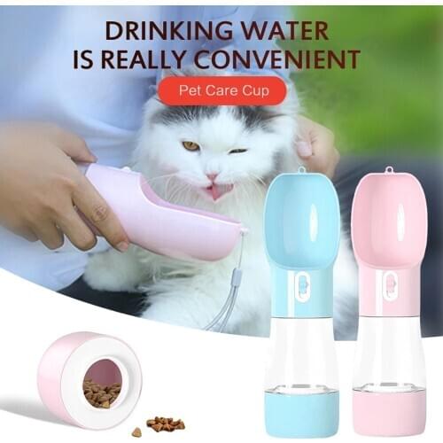 2 in 1Portable Pet Dog Water Bottle For Dog Food Water Feeder Drinking Bowl Puppy Cat Water Dispenser Pet Multifunction Products