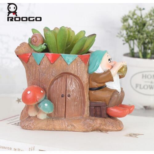 Roogo Flower Pot Mini Garden Cactus Succulent Pot Modern Indoor Annimal Plant Pot Flowerpot Home Decor Balcony Decorations Pots