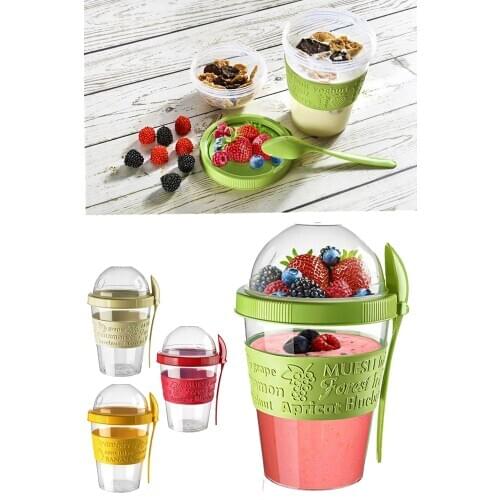 With cover With Spoon Bath and Get Out Fruit Yogurt Container 10 cm x 16 cm