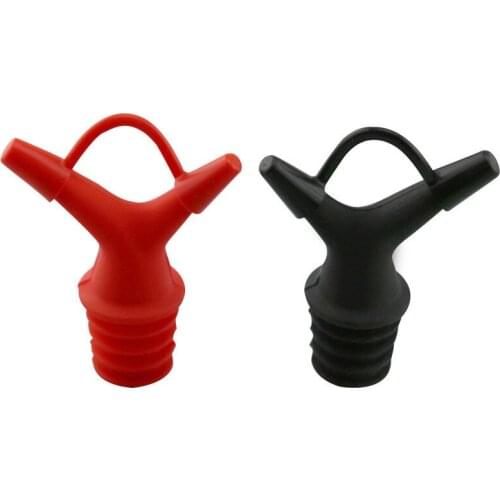 Silicone Bottle Stopper Two Head Oil Bottle Pourer Stopper Silicone Bar Wine Stopper Fresh Keeping Bottle Caps Kitchen Tools
