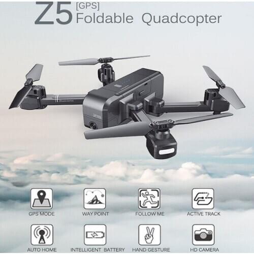 SJRC Z5 Wifi FPV With Wide Angle HD Camera High Hold Mode1080P Camera Double GPS Follow RC Quadcopter Drone VS Visuo XS812 XS809