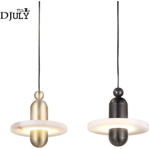 Nordic postmodern Marble metal Gyro pendant lights for living room coffee store bar loft decor hanging lamp led kitchen fixtures