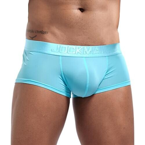 New Sexy Men Underwear Boxer Shorts Mens Trunks Ice Silk Male U Convex Soft Panties Lingerie Sleep Bottoms Underpants cuecas