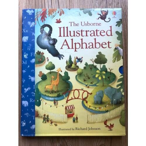 The Usborne Illustrated Alphabet English letter learning educational English words book story book hardcover boxed packed