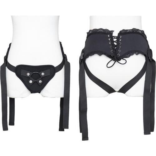 Women Corset Strap On Harness Panties Soft Padded Erotic Underwear Jock Strap Brief Lace Trim Thong Gay Sex Toys