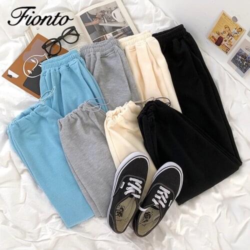 Women Harem High Waist Pants 2021 Summer And Autumn Cotton Purple Gray Kahkai Blue Sweat trousers Bottom Streetwear Pants