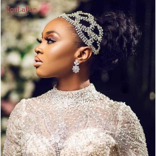 YouLaPan HP243 Elegant Bride Headpieces Full Rhinestone Headband for Women Tiara Silver Crystal Hair Vine Hair Accessories